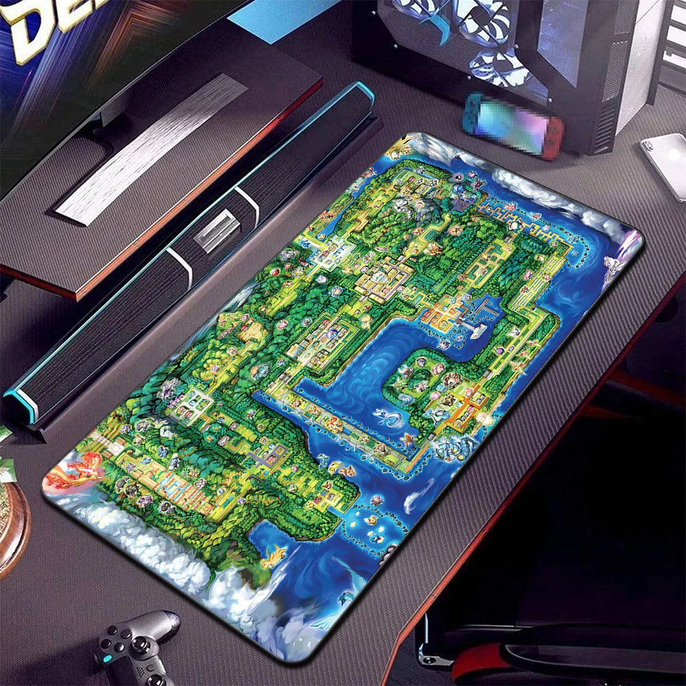 P-pokemon Mouse Mats Large Anime Rubber Esports Mousepad Pc Gaming Accessories Pad Kawaii Carpet Cabinet Keyboard Office Deskmat