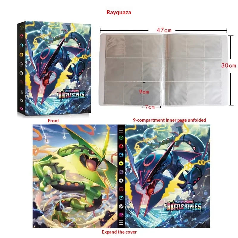 Pokemon TCG Card Binder Pu Leather Zipper Album 4 Pockets 9 Pockets Portable Trading Card Collection Holder For Collectors