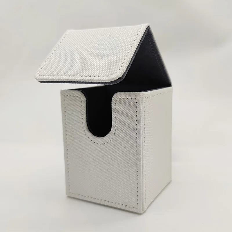 Card Deck Box, Card Case Holds 100+ Sleeved Cards, PU Leather Card Storage Box for Game Trading Cards