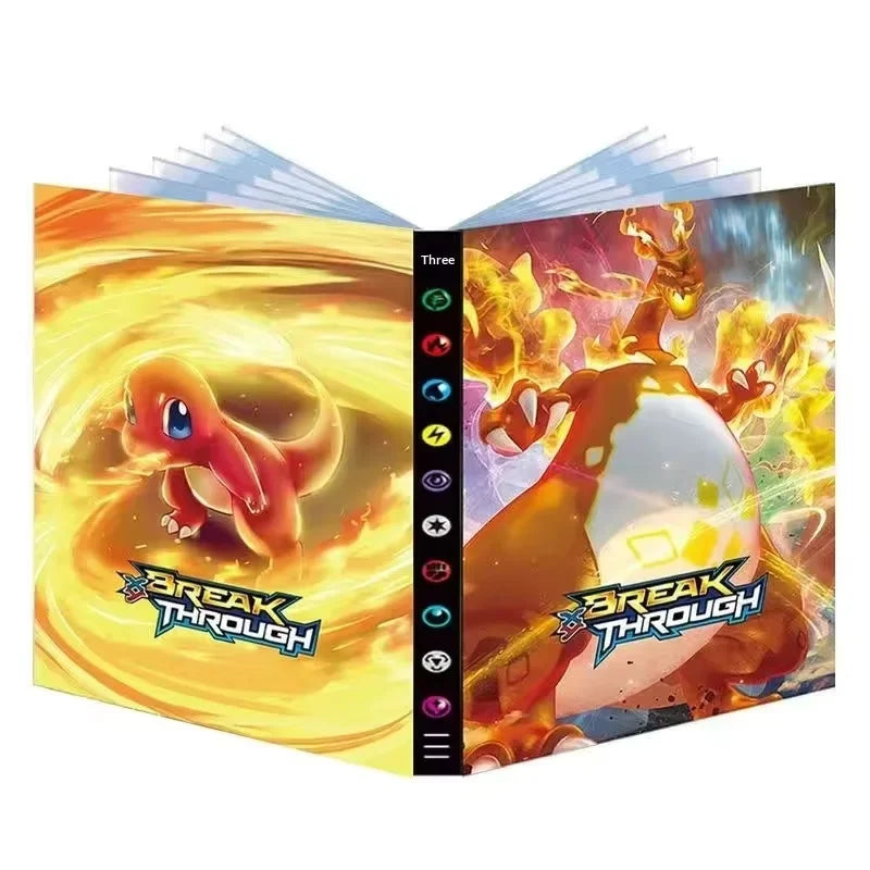Pokemon TCG Card Binder Pu Leather Zipper Album 4 Pockets 9 Pockets Portable Trading Card Collection Holder For Collectors