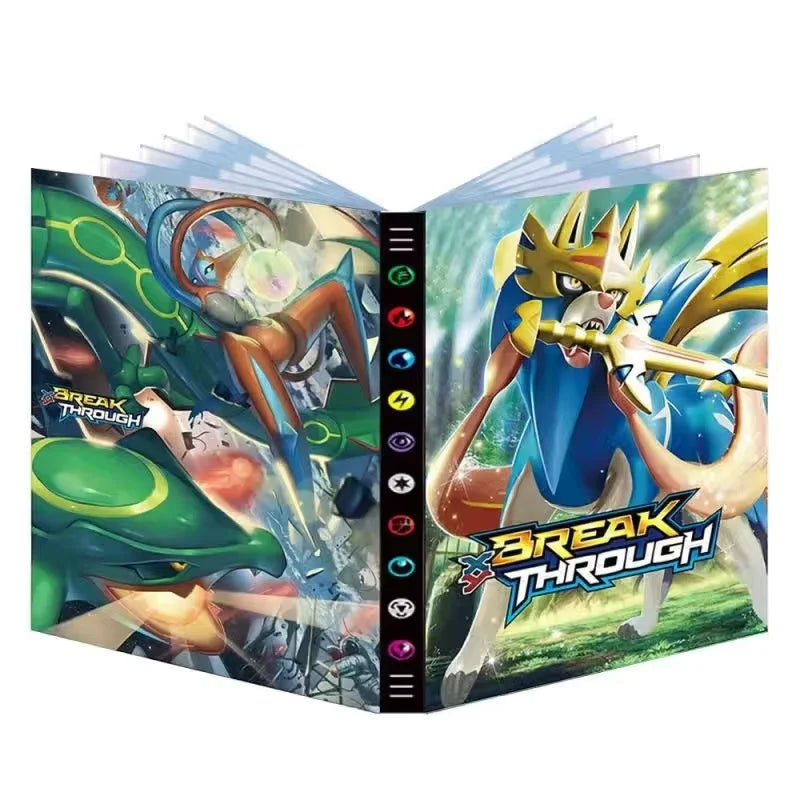 Pokemon TCG Card Binder Pu Leather Zipper Album 4 Pockets 9 Pockets Portable Trading Card Collection Holder For Collectors