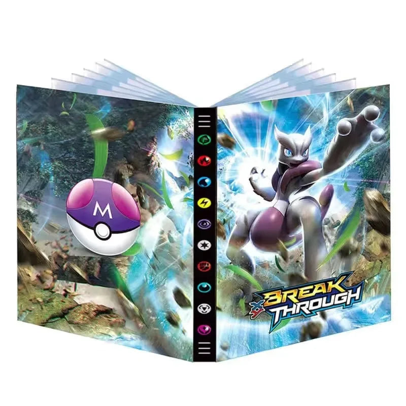 Pokemon TCG Card Binder Pu Leather Zipper Album 4 Pockets 9 Pockets Portable Trading Card Collection Holder For Collectors
