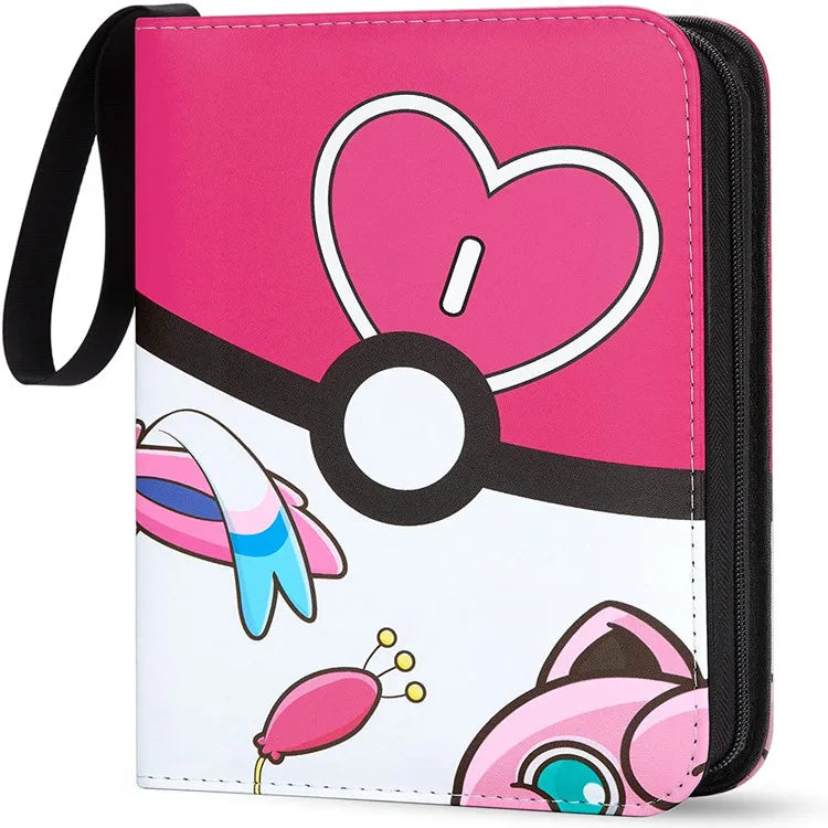 Pokemon TCG Card Binder Pu Leather Zipper Album 4 Pockets 9 Pockets Portable Trading Card Collection Holder For Collectors