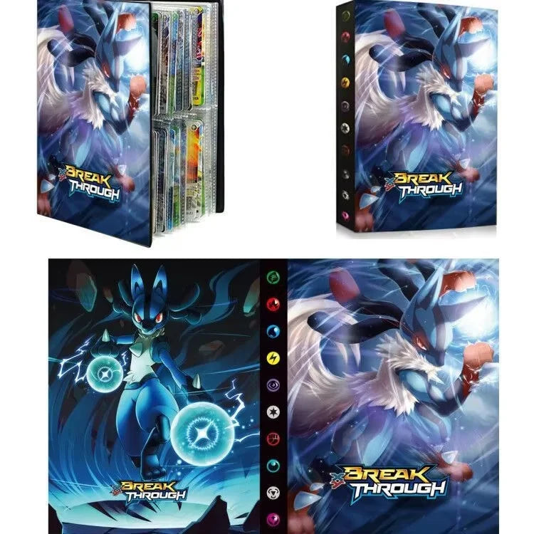 Pokemon TCG Card Binder Pu Leather Zipper Album 4 Pockets 9 Pockets Portable Trading Card Collection Holder For Collectors