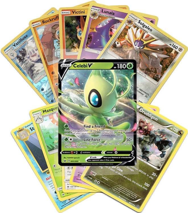 Pokemon Cards - 50 Card Assorted Lot with Guaranteed V Pokemon