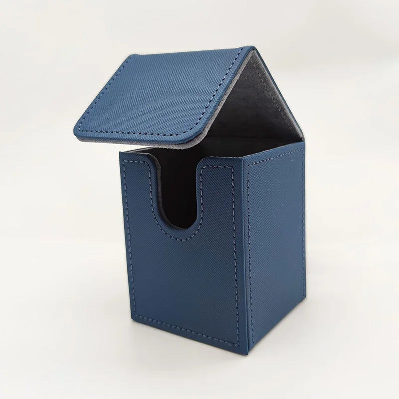 Card Deck Box, Card Case Holds 100+ Sleeved Cards, PU Leather Card Storage Box for Game Trading Cards