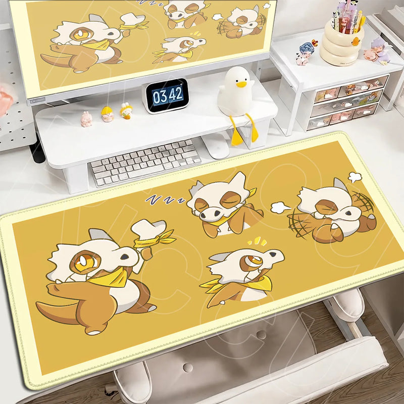 P-Pokemons PC Office Mat Kawaii Cubone Large Mousepad E-sports Gaming Accessories Computer Keyboard Desk Carpet Locking Edge Rug
