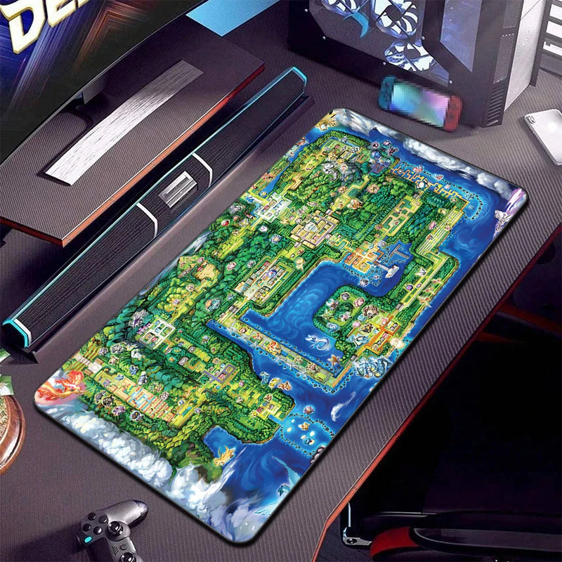 P-pokemon Mouse Mats Large Anime Rubber Esports Mousepad Pc Gaming Accessories Pad Kawaii Carpet Cabinet Keyboard Office Deskmat