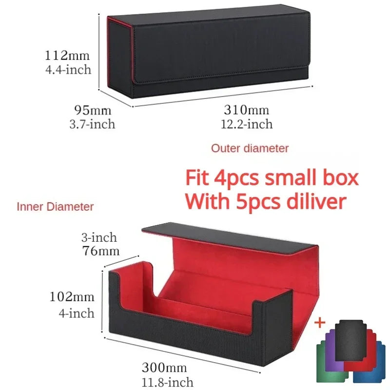 TCG Deck Box for 100+ Cards Commander Deck Holder for MTG Yugioh PKM Trading Card Storage Case with Divider for Magic Board Game