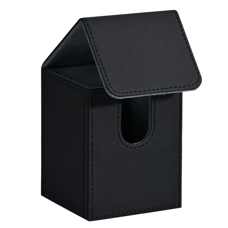 Card Deck Box, Card Case Holds 100+ Sleeved Cards, PU Leather Card Storage Box for Game Trading Cards