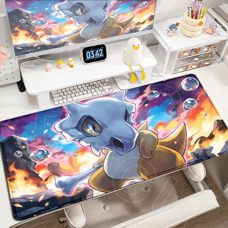 P-Pokemons PC Office Mat Kawaii Cubone Large Mousepad E-sports Gaming Accessories Computer Keyboard Desk Carpet Locking Edge Rug
