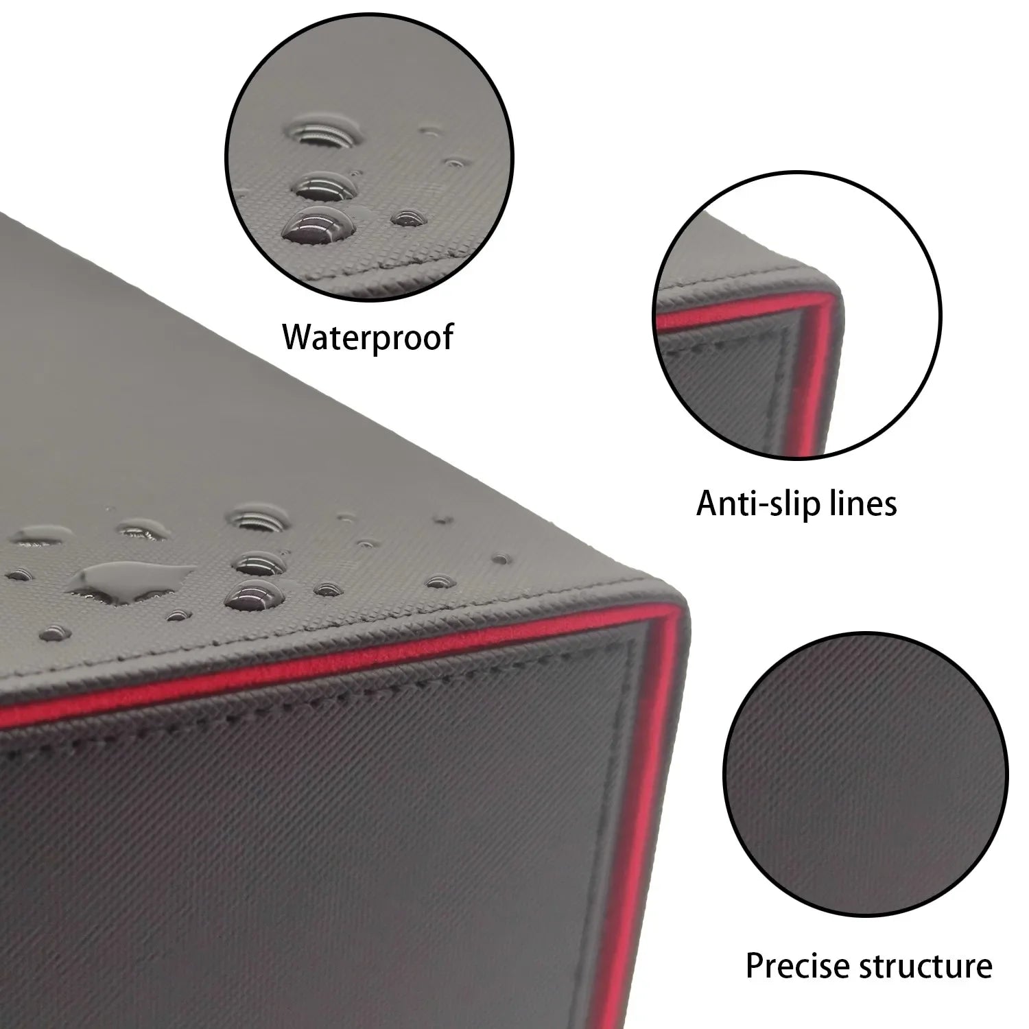 Card Deck Box, Card Case Holds 100+ Sleeved Cards, PU Leather Card Storage Box for Game Trading Cards