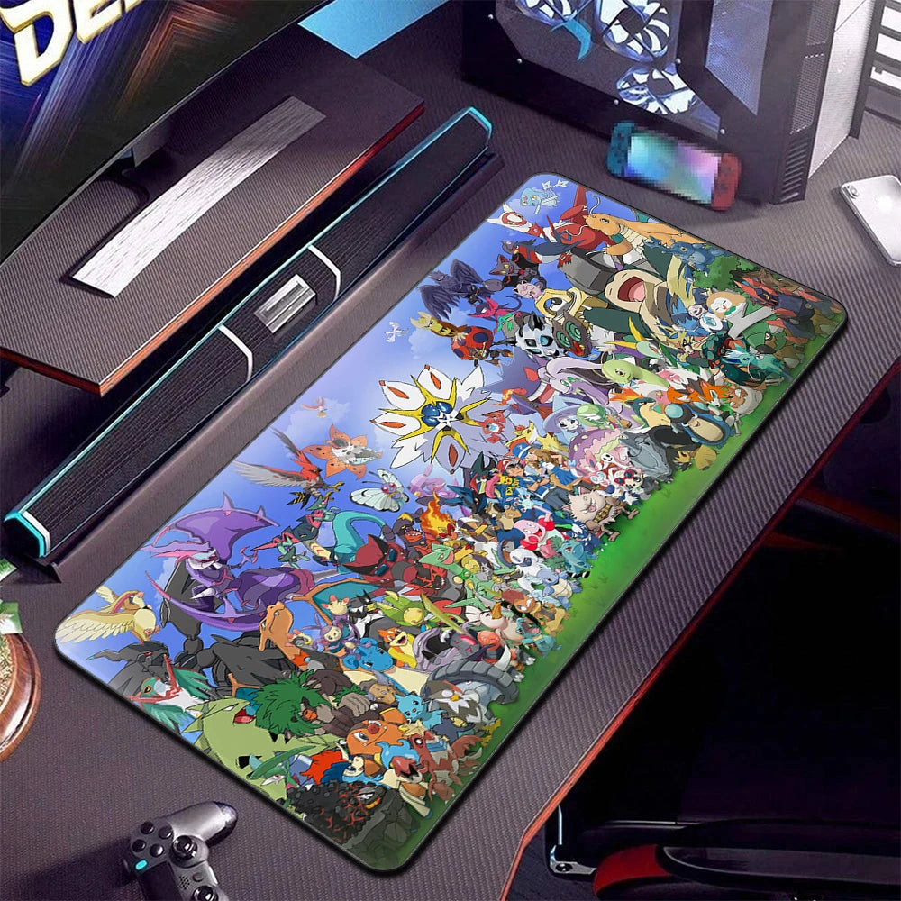 P-pokemon Mouse Mats Large Anime Rubber Esports Mousepad Pc Gaming Accessories Pad Kawaii Carpet Cabinet Keyboard Office Deskmat