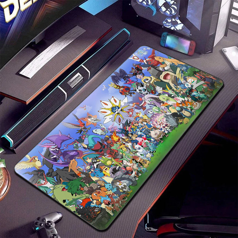 P-pokemon Mouse Mats Large Anime Rubber Esports Mousepad Pc Gaming Accessories Pad Kawaii Carpet Cabinet Keyboard Office Deskmat