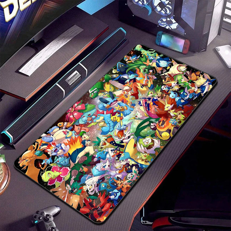 P-pokemon Mouse Mats Large Anime Rubber Esports Mousepad Pc Gaming Accessories Pad Kawaii Carpet Cabinet Keyboard Office Deskmat