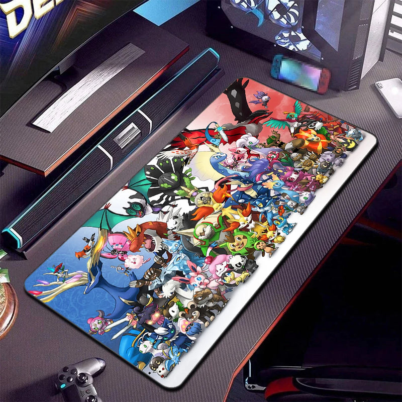 P-pokemon Mouse Mats Large Anime Rubber Esports Mousepad Pc Gaming Accessories Pad Kawaii Carpet Cabinet Keyboard Office Deskmat