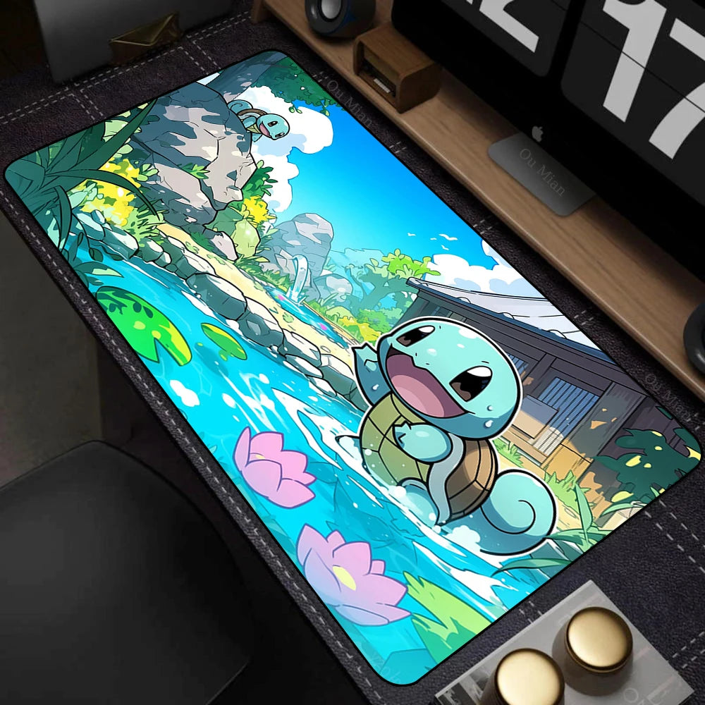 Mouse Pad Gamer XXL Mouse Mat P-pokemon Desk Mats Table of Office Carpet Gamer Natural Rubber Mice Pad Lockrand Mousepad 90x40cm
