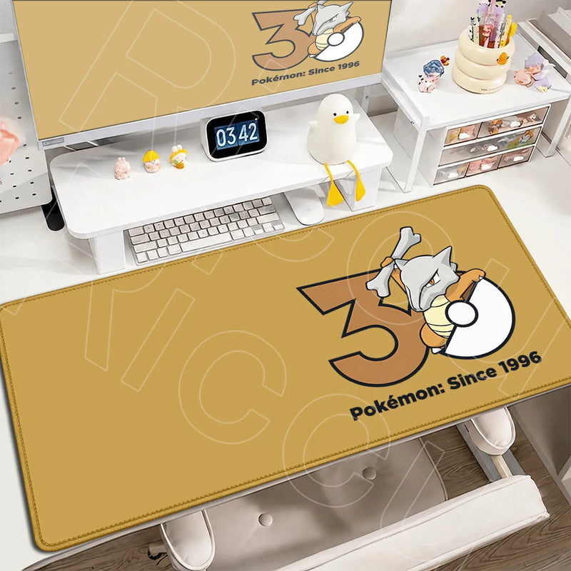 P-Pokemons PC Office Mat Kawaii Cubone Large Mousepad E-sports Gaming Accessories Computer Keyboard Desk Carpet Locking Edge Rug