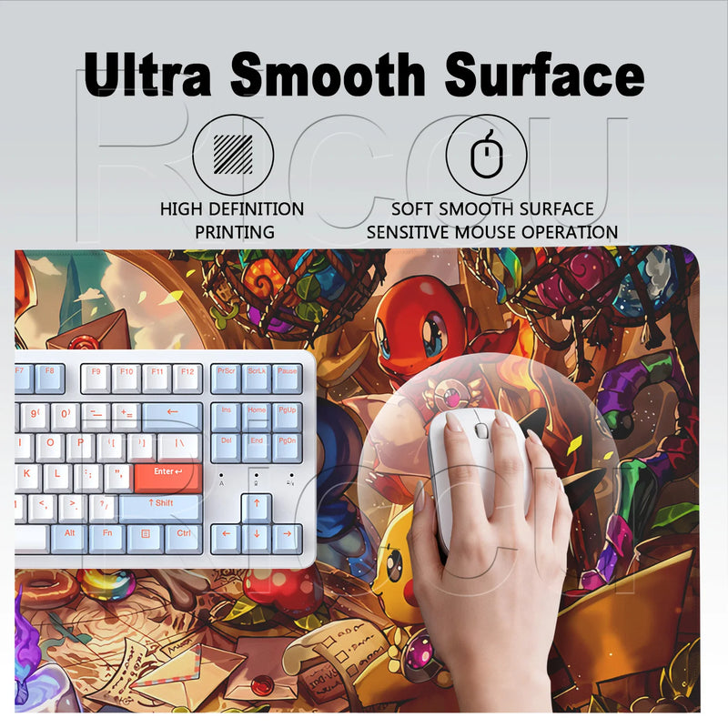 P-Pokemons PC Office Mat Kawaii Cubone Large Mousepad E-sports Gaming Accessories Computer Keyboard Desk Carpet Locking Edge Rug