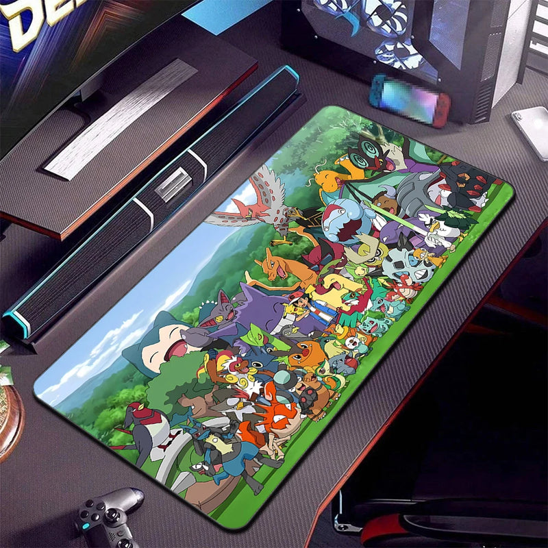 P-pokemon Mouse Mats Large Anime Rubber Esports Mousepad Pc Gaming Accessories Pad Kawaii Carpet Cabinet Keyboard Office Deskmat