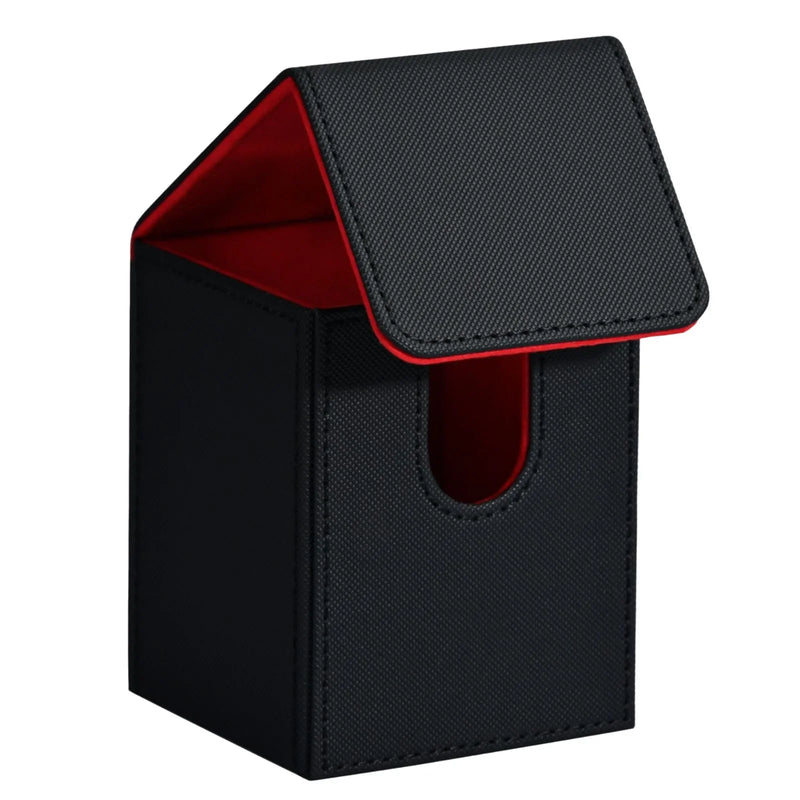 Card Deck Box, Card Case Holds 100+ Sleeved Cards, PU Leather Card Storage Box for Game Trading Cards