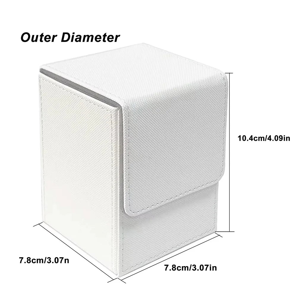 Card Deck Box, Card Case Holds 100+ Sleeved Cards, PU Leather Card Storage Box for Game Trading Cards