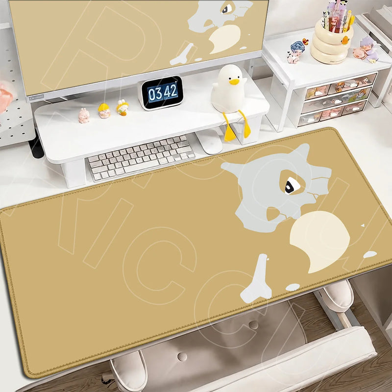P-Pokemons PC Office Mat Kawaii Cubone Large Mousepad E-sports Gaming Accessories Computer Keyboard Desk Carpet Locking Edge Rug