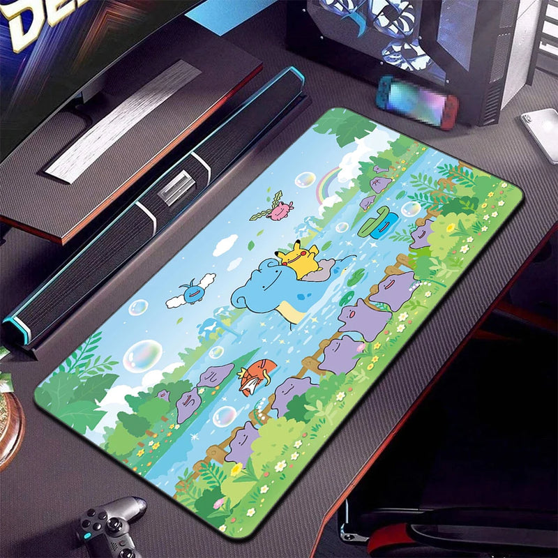 P-pokemon Mouse Mats Large Anime Rubber Esports Mousepad Pc Gaming Accessories Pad Kawaii Carpet Cabinet Keyboard Office Deskmat