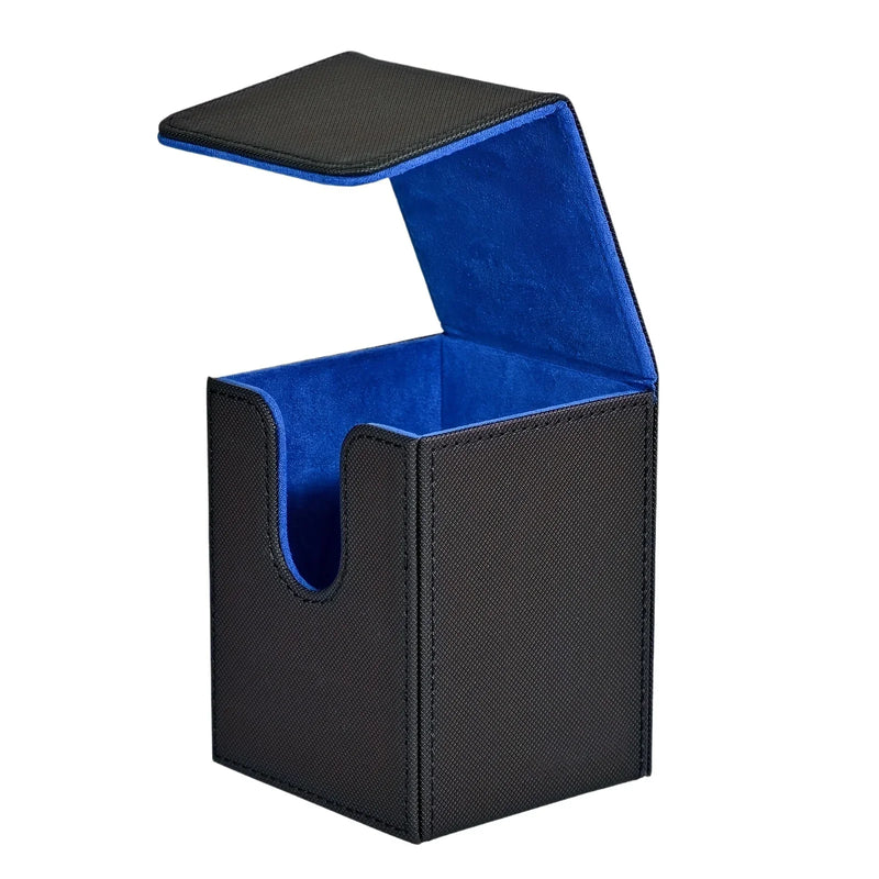 Card Deck Box, Card Case Holds 100+ Sleeved Cards, PU Leather Card Storage Box for Game Trading Cards
