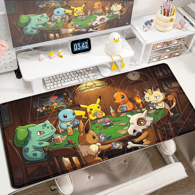 P-Pokemons PC Office Mat Kawaii Cubone Large Mousepad E-sports Gaming Accessories Computer Keyboard Desk Carpet Locking Edge Rug