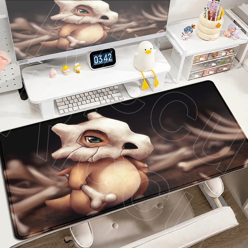 P-Pokemons PC Office Mat Kawaii Cubone Large Mousepad E-sports Gaming Accessories Computer Keyboard Desk Carpet Locking Edge Rug