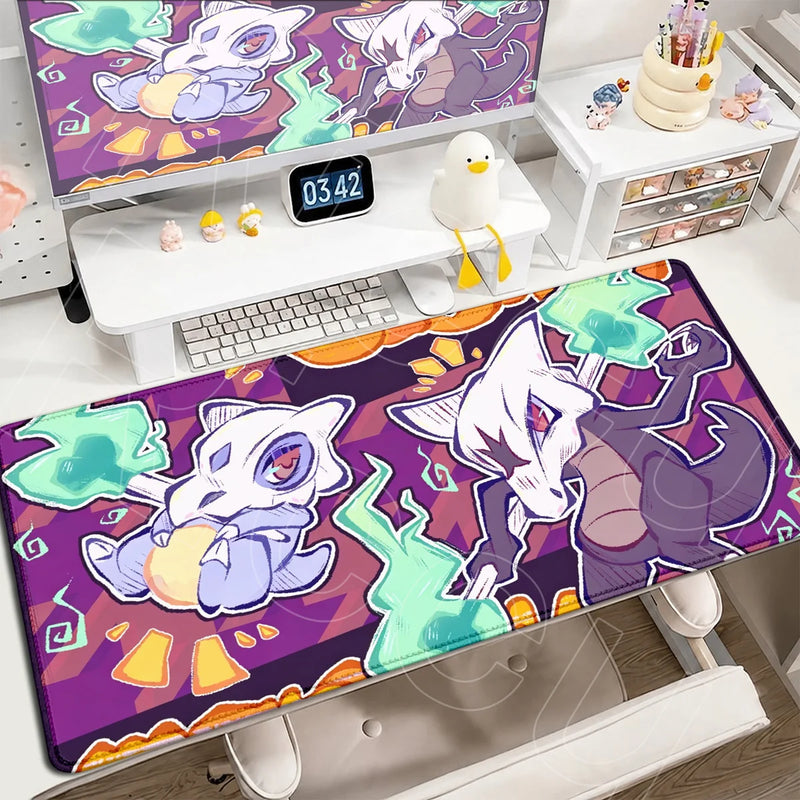 P-Pokemons PC Office Mat Kawaii Cubone Large Mousepad E-sports Gaming Accessories Computer Keyboard Desk Carpet Locking Edge Rug