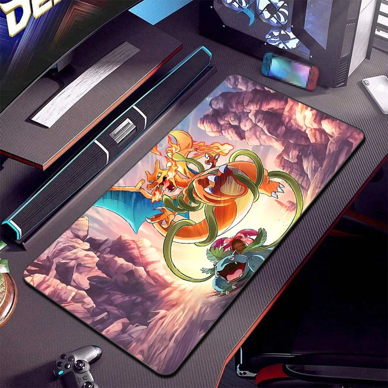 P-pokemon Mouse Mats Large Anime Rubber Esports Mousepad Pc Gaming Accessories Pad Kawaii Carpet Cabinet Keyboard Office Deskmat
