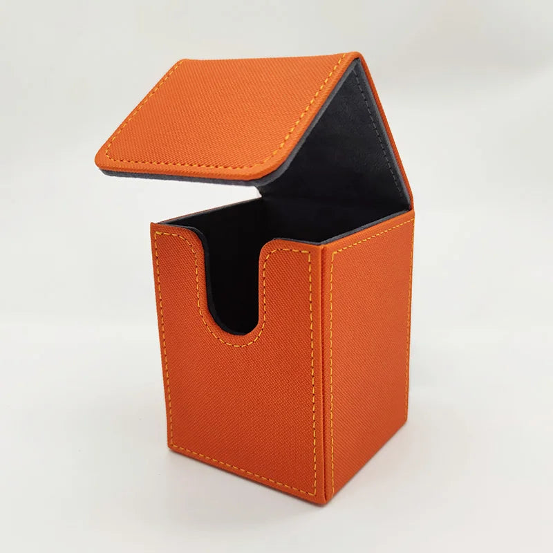 Card Deck Box, Card Case Holds 100+ Sleeved Cards, PU Leather Card Storage Box for Game Trading Cards