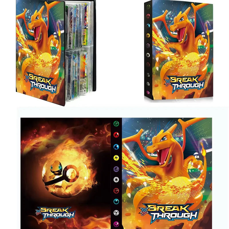 Pokemon TCG Card Binder Pu Leather Zipper Album 4 Pockets 9 Pockets Portable Trading Card Collection Holder For Collectors