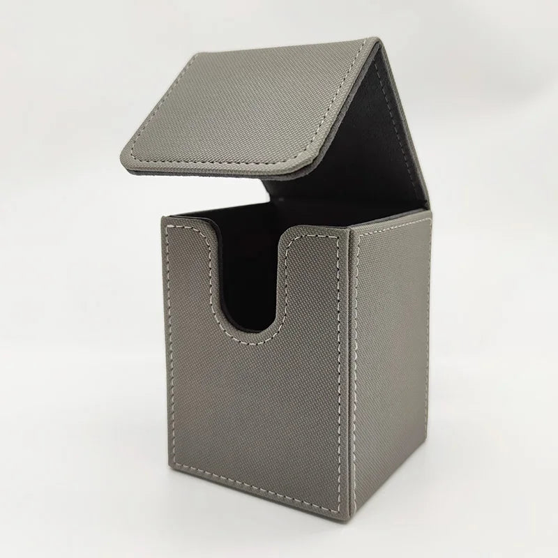 Card Deck Box, Card Case Holds 100+ Sleeved Cards, PU Leather Card Storage Box for Game Trading Cards