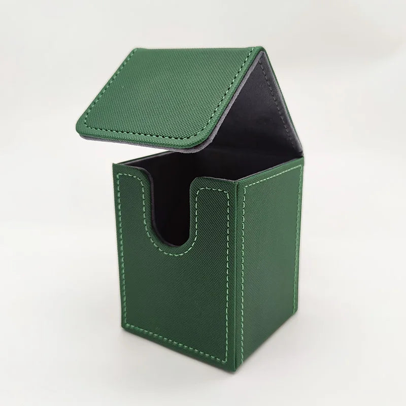 Card Deck Box, Card Case Holds 100+ Sleeved Cards, PU Leather Card Storage Box for Game Trading Cards
