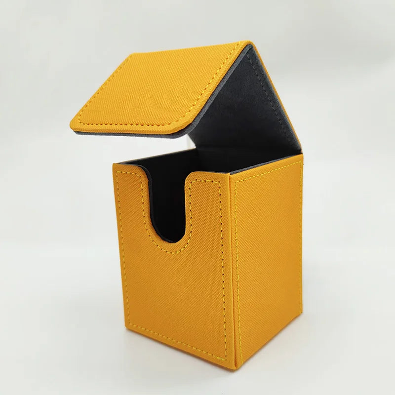 Card Deck Box, Card Case Holds 100+ Sleeved Cards, PU Leather Card Storage Box for Game Trading Cards