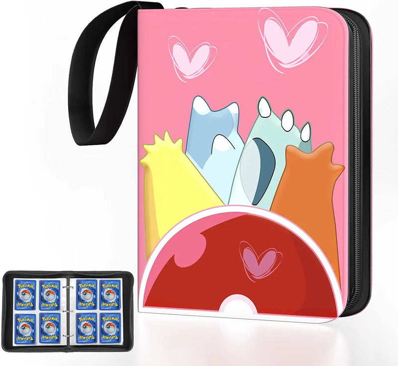 Pokemon TCG Card Binder Pu Leather Zipper Album 4 Pockets 9 Pockets Portable Trading Card Collection Holder For Collectors