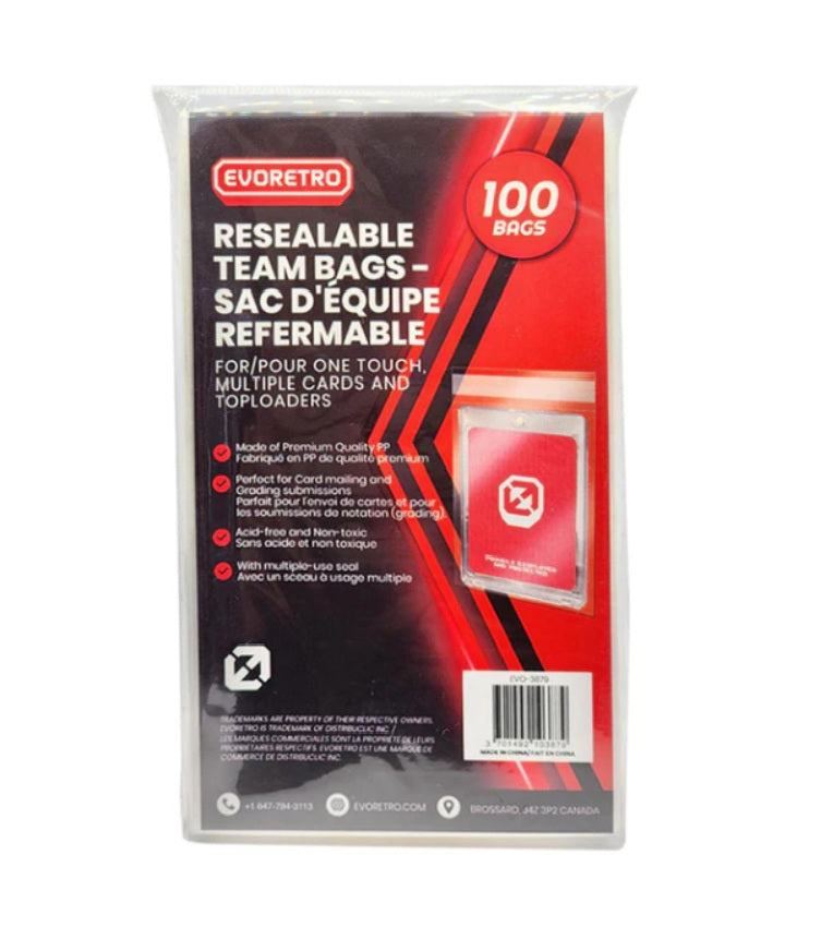 EVORETRO Resealable Team Bags, 100ct