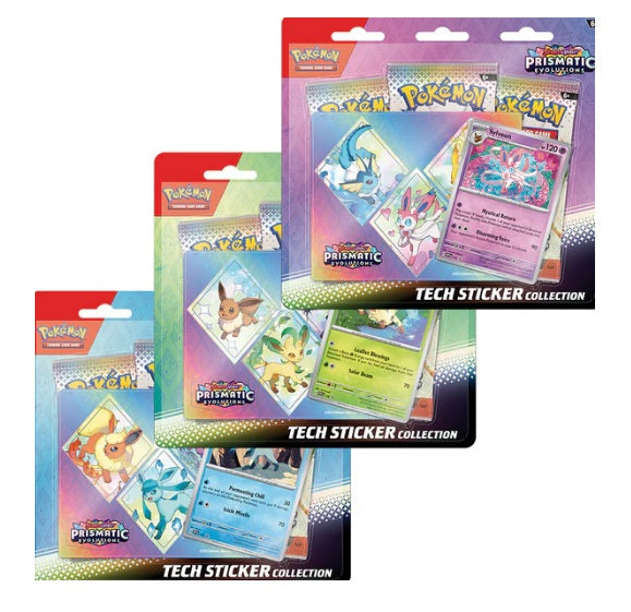 Pokemon Prismatic Evolutions Tech Sticker Collection Set of 3 (Sealed)